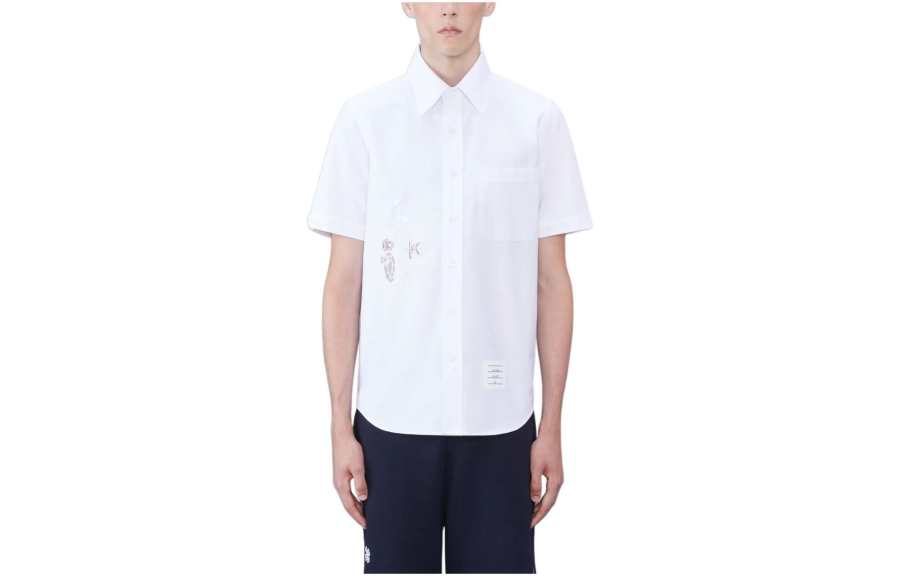 THOM BROWNE THOM BROWNE Broderie-appliqué Cotton Shirt