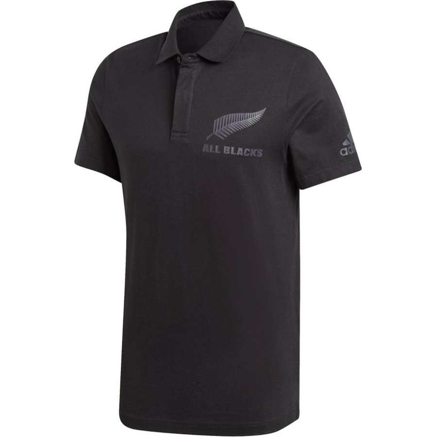 Adidas Adidas Polo Shirts Men's Black Polo Collar Moderate Straight Fit