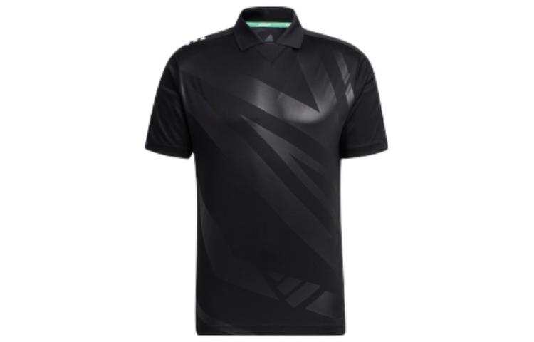 Adidas Adidas Polo Shirts Men's Black Polo Collar Moderate Straight Fit