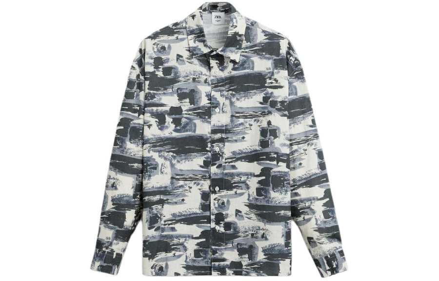 ZARA Shirts Men's Stripes Pointed Collar Moderate Other