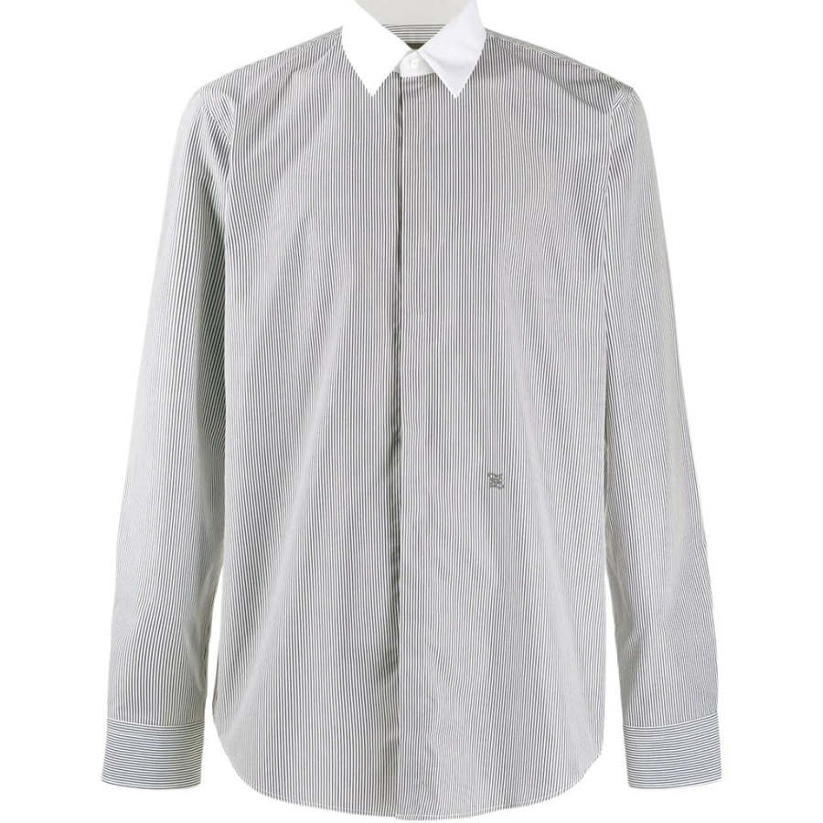 FENDI Shirts Men's Gray Lapel Moderate Other