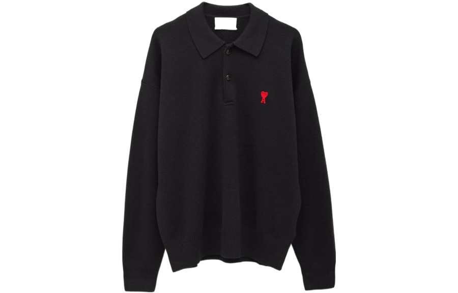AMIPARIS Ami Paris Logo Wool Poloshirt