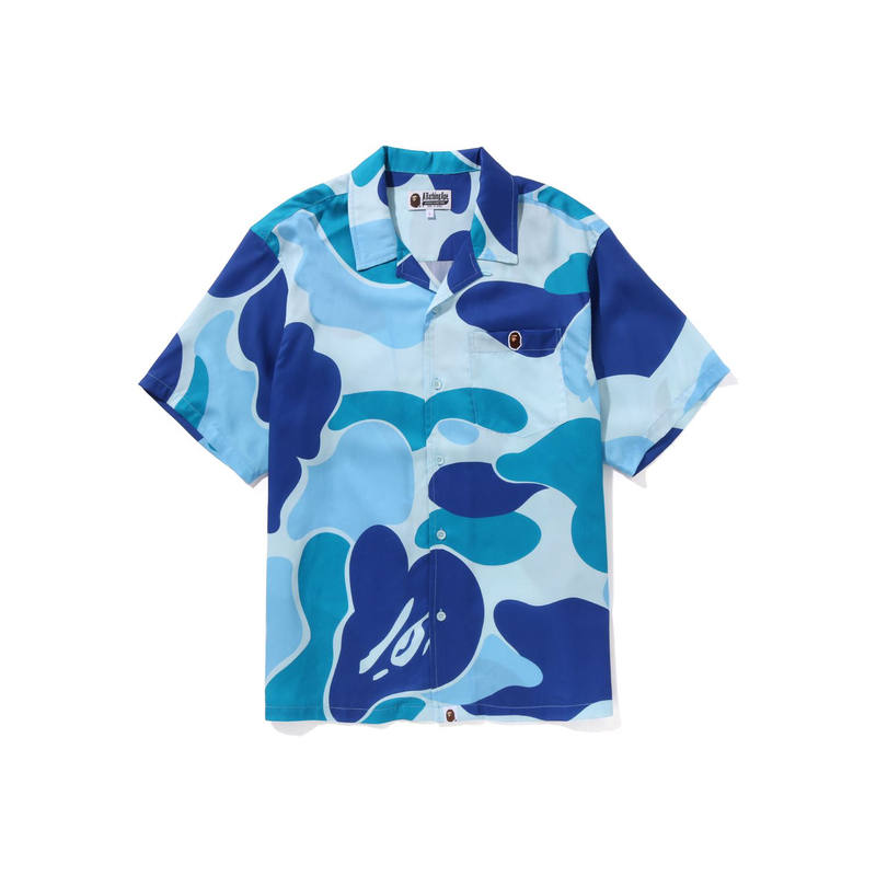 A BATHING APE Bape Abc Camo Open Collar Shirt