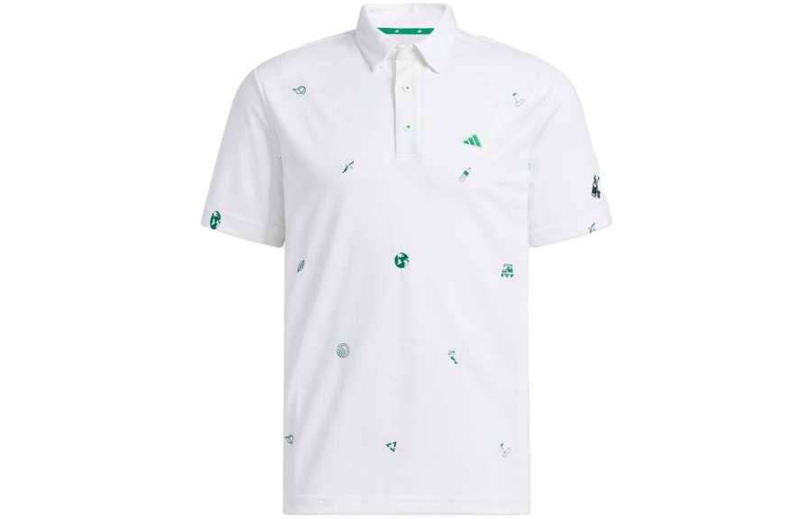 Adidas Adidas Polo Shirts Men's White Polo Collar Moderate Straight Fit