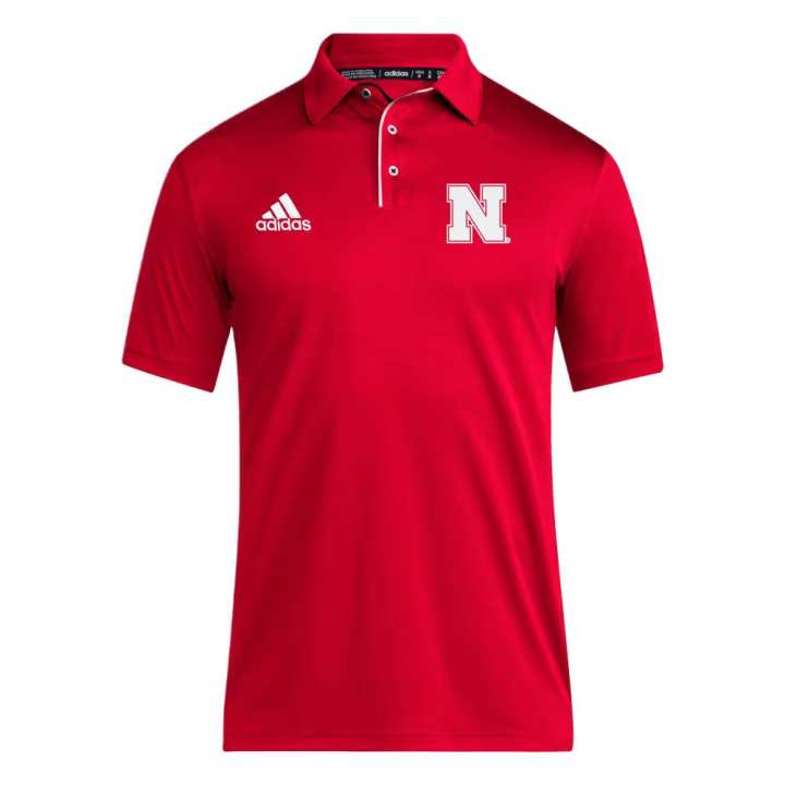 Adidas Adidas Free Shipping With AdiClub Nebraska Cornhuskers Short Sleeve Polo