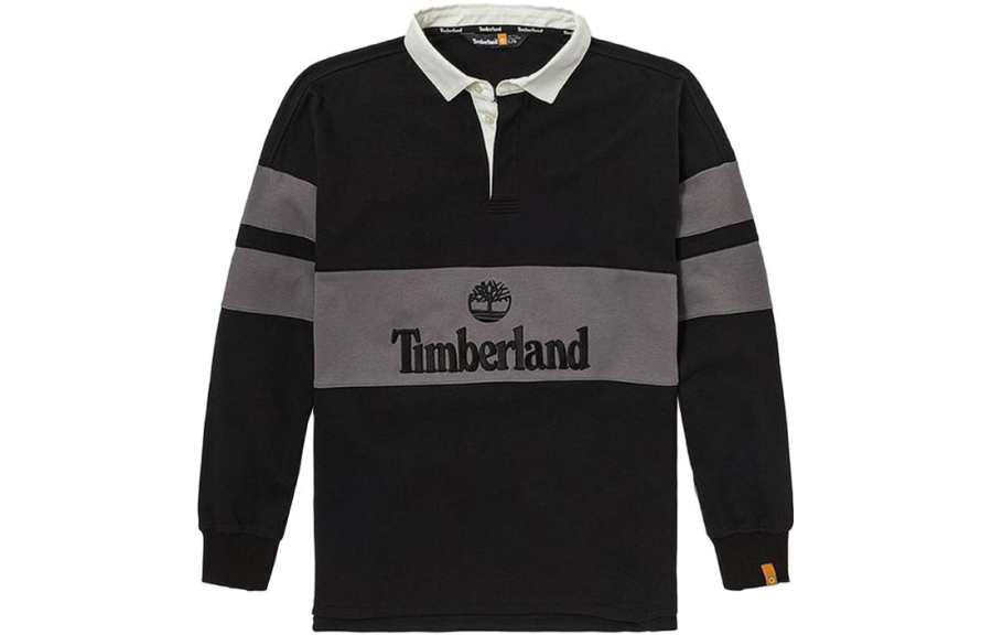 Timberland Polo Shirts Unisex Black Polo Collar Moderate Straight Fit