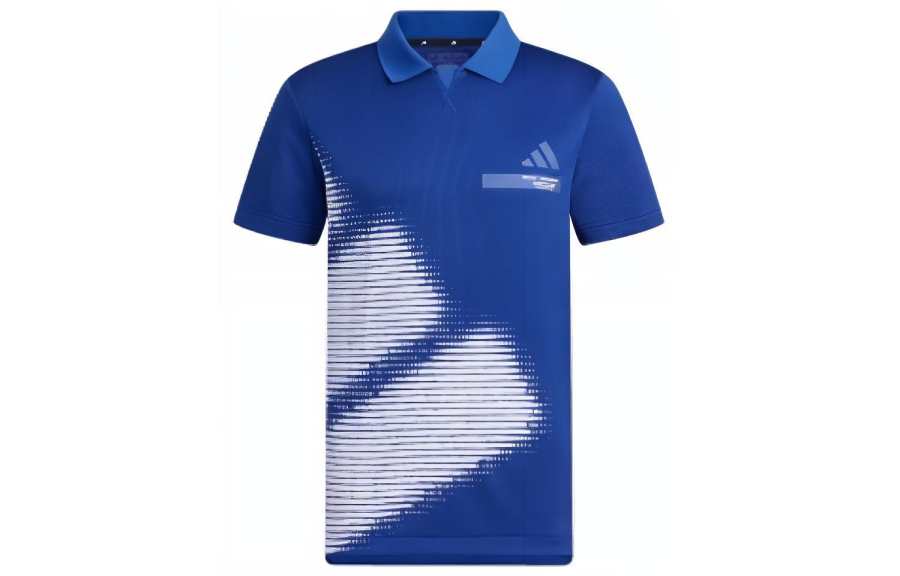 Adidas Adidas Polo Shirts Men's Blue Polo Collar Moderate Straight Fit