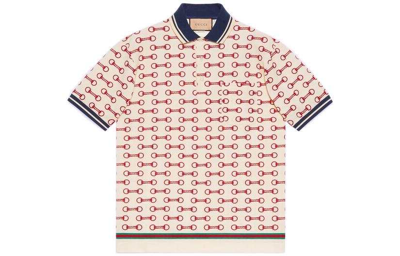 GUCCI FW22 Polo Shirt Men's Ecru