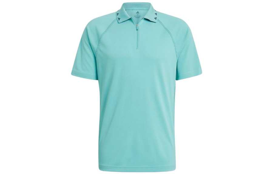 Adidas Adidas Polo Shirts Men's Mint Green Polo Collar Moderate Straight Fit
