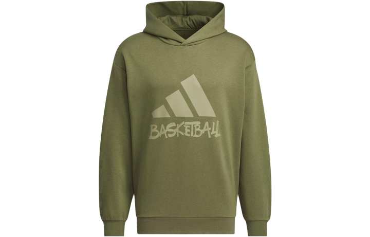 Adidas Adidas Sweatshirts Men's Dark Olive Green Hooded Moderate Regular