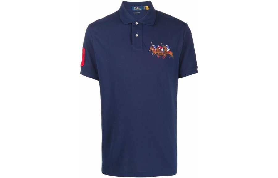Polo Ralph Lauren SS23 Polo Shirt Custom Slim Fit Men's Marine Blue