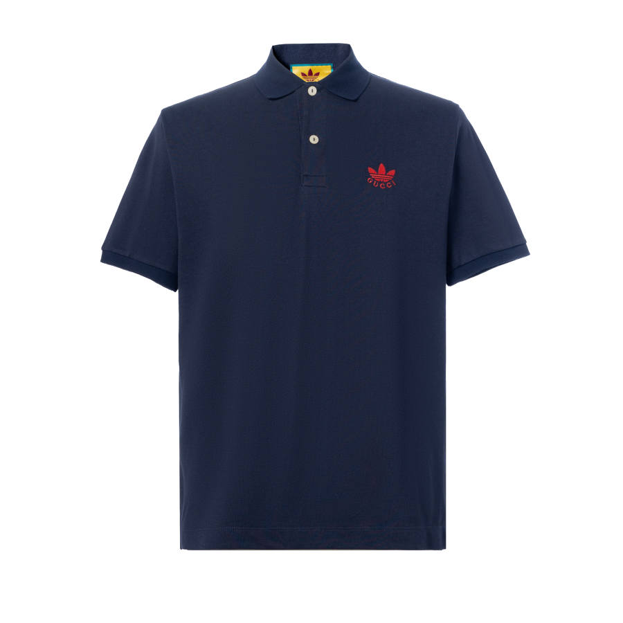 GUCCI x Adidas Originals SS22 Polo Shirt Unisex Blue