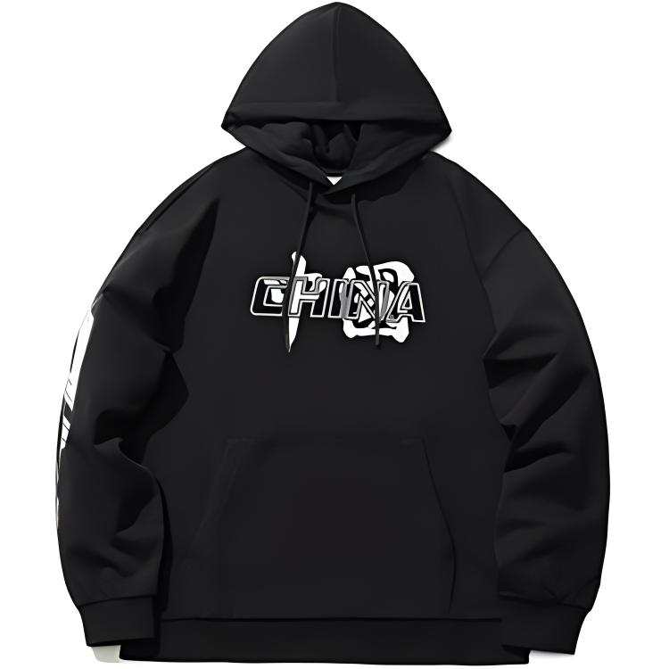 Li-Ning Li Ning Sweatshirts Men's Black Hooded Moderate Regular