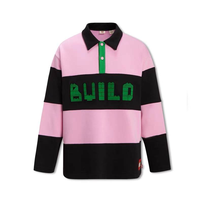 Levis Polo Shirts Unisex Pink Polo Collar Moderate Straight Fit