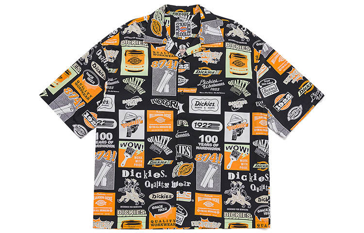 Dickies Shirts Unisex Black Lapel Moderate Other