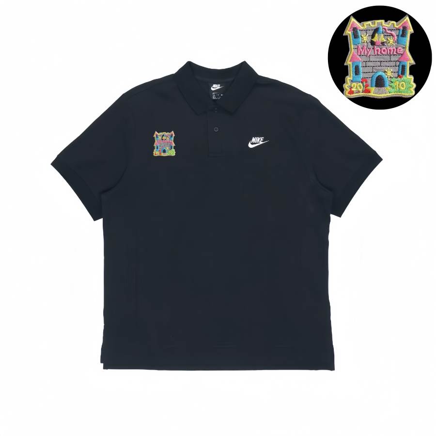 Nike Nike Polo Shirts Unisex Black Polo Collar Moderate Straight Fit