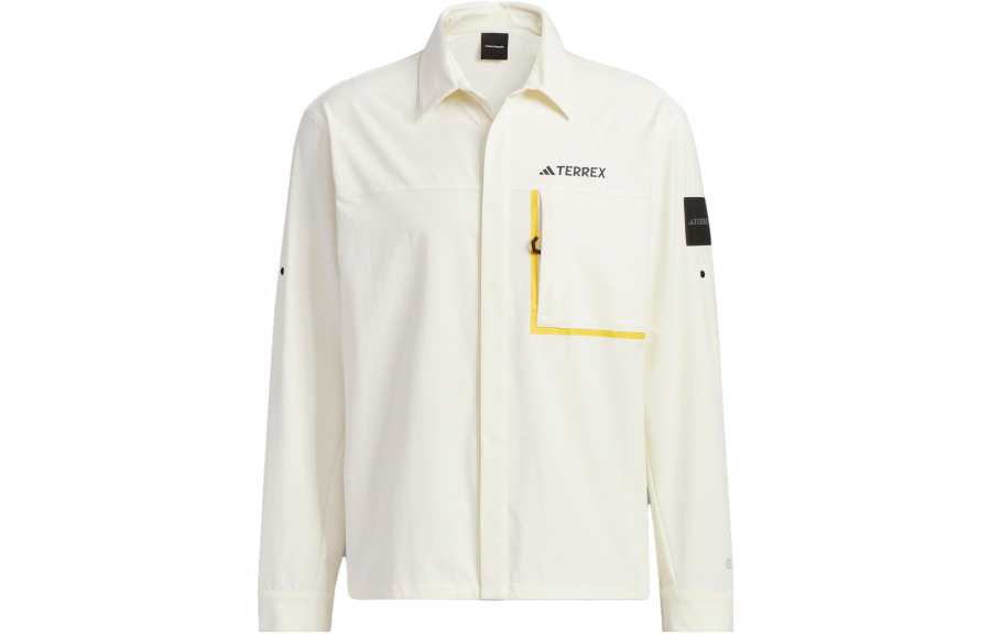 Adidas Adidas National Geographic Co Branded Section Shirts Men's Jade White Lapel Thin Other