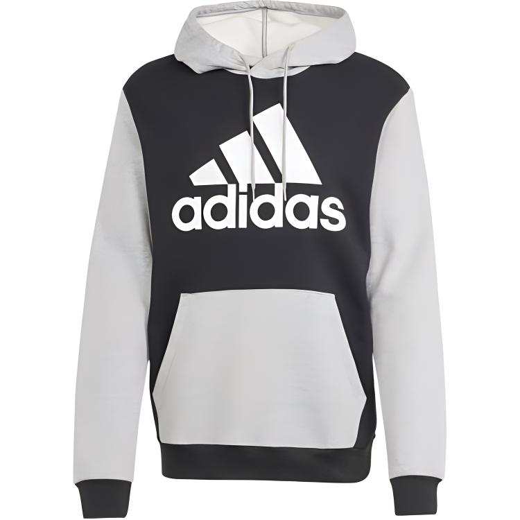 Adidas Adidas ESSENTIALS FLEECE BIG LOGO HOODIE Sweatshirt Men's Black/Medium Gray Mixed Color