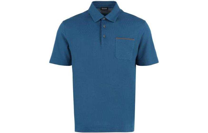 Zzegna Polo Shirts Men's Dark Blue Lapel Moderate Other