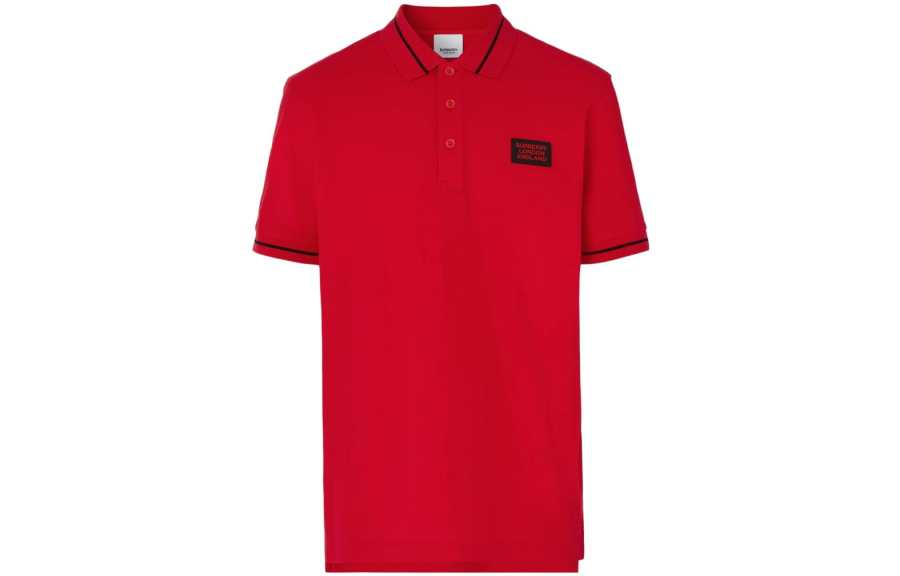 Burberry Polo Shirts Men's Red Moderate