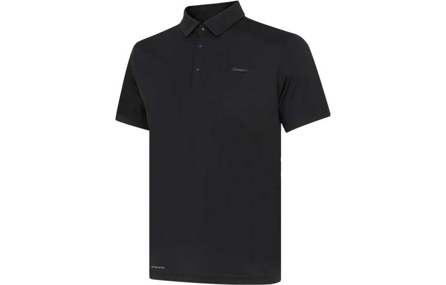 Li-Ning Li Ning Polo Shirts Men's Black Polo Collar Moderate Straight Fit