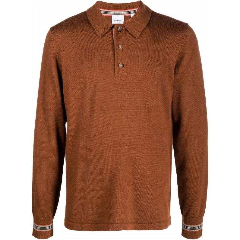 Burberry Polo Shirts Men's Caramel Polo Collar Moderate