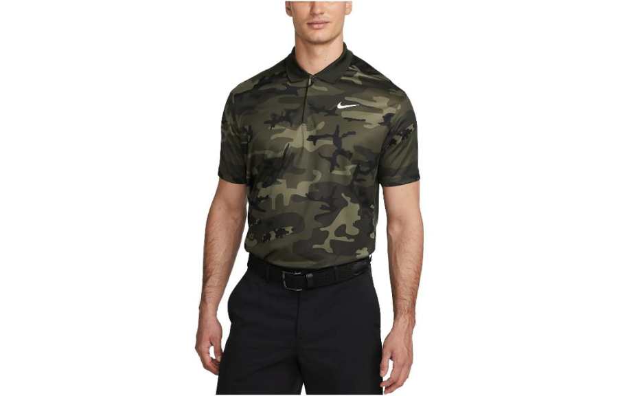 Nike Nike Polo Shirts Men's Olive Green Polo Collar Moderate Straight Fit