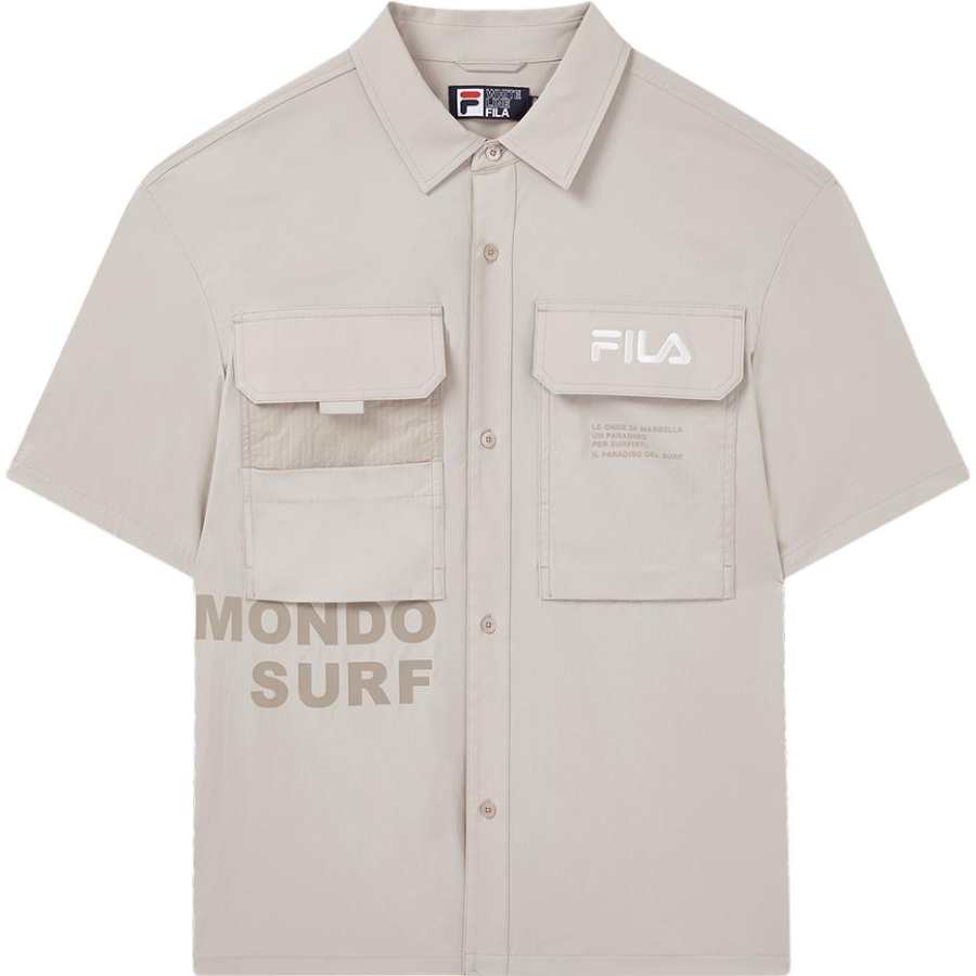 FILA Shirts Men's Sparrow Oat Lapel Moderate Workwear