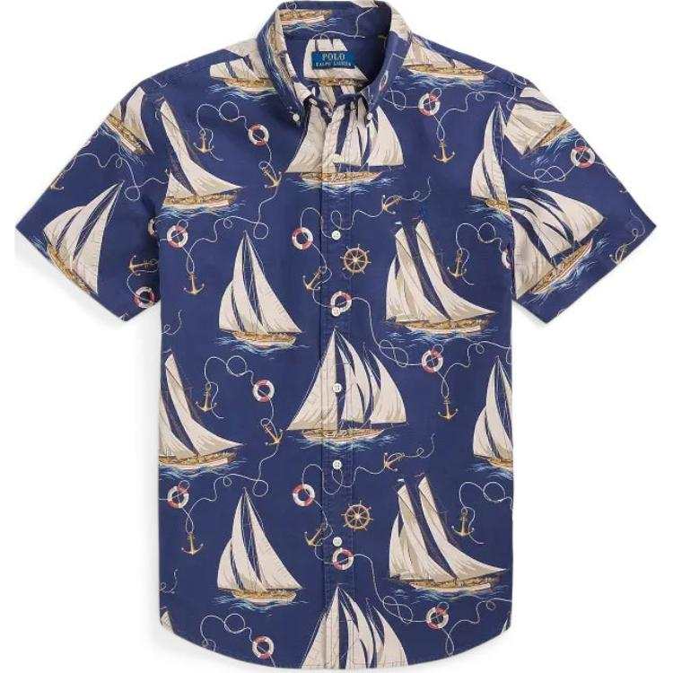 Polo Ralph Lauren FW24 Shirt Classic Version Men's Blue Multicolor
