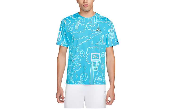 Nike Nike T Shirts Men's Blue Crew Neck Moderate