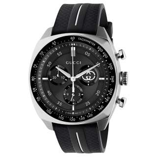 GUCCI Interlocking Wrist Watches Quartz Movement Rubber Strap 41mm Black Dial Men's Watches