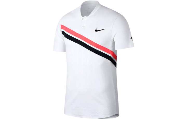 Nike Nike Polo Shirts Men's White Polo Collar Moderate Straight Fit