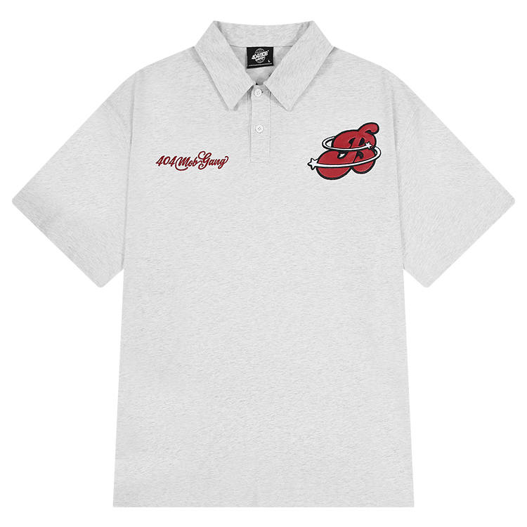 404MOB GANG Polo Shirts Unisex Lapel Moderate Straight Fit