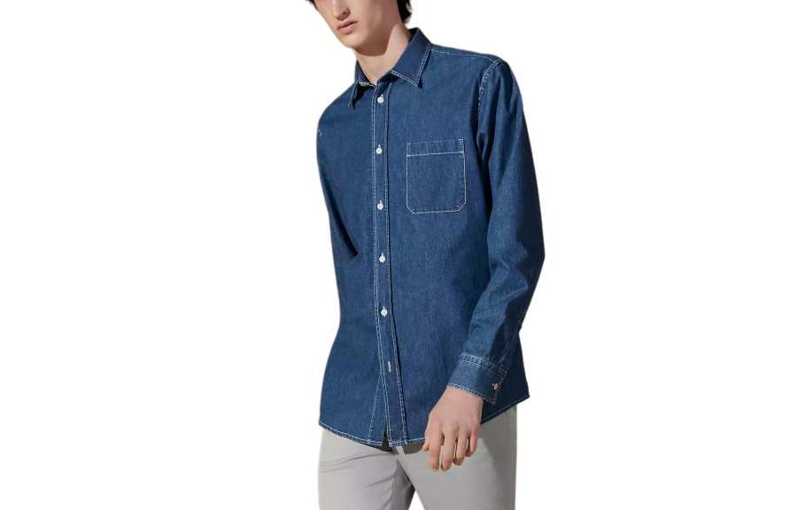 HERMES HERMES SS24 Shirt Men's Indigo Lave