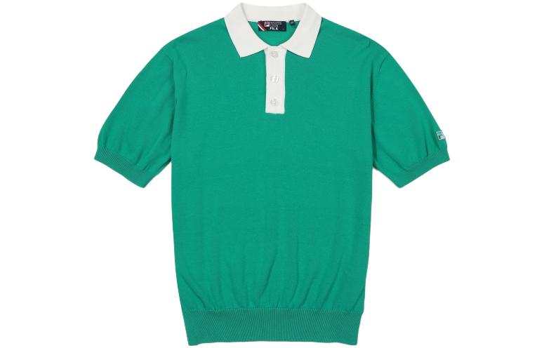 FILA Polo Shirts Men's Emerald Green Polo Collar Moderate Straight Fit