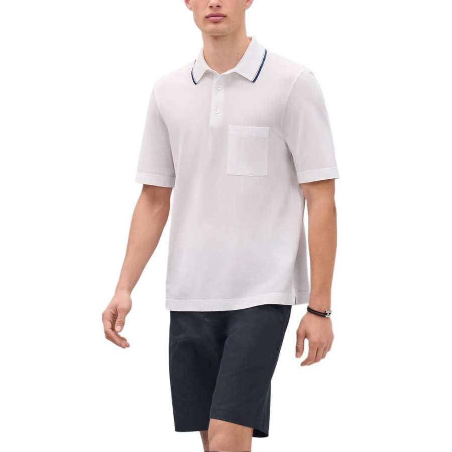 HERMES HERMES SS25 Polo Shirt Men's White
