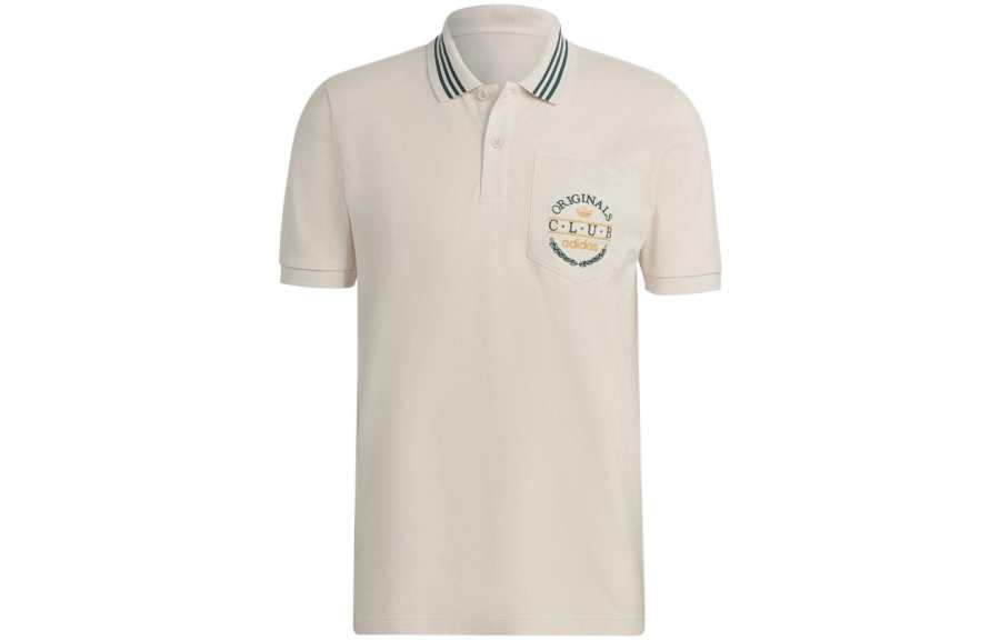 Adidas Adidas Polo Shirts Men's White Polo Collar Moderate Straight Fit