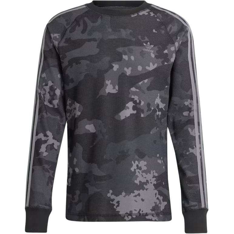 Adidas Adidas CAMO WAFFLE LONG SLEEVE TOP Sweatshirt Men's Black