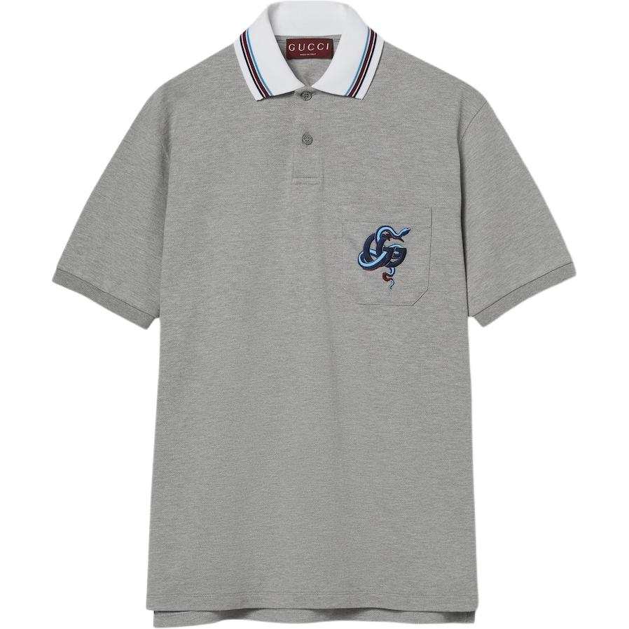 GUCCI SS25 Polo Shirt Men's Gray