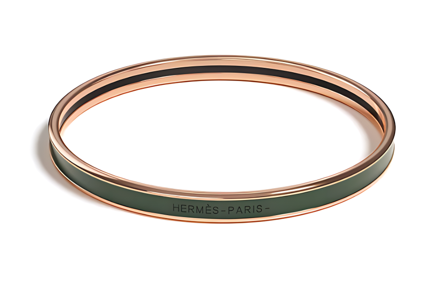 HERMES HERMES Enamel Bangles Women's Jasper