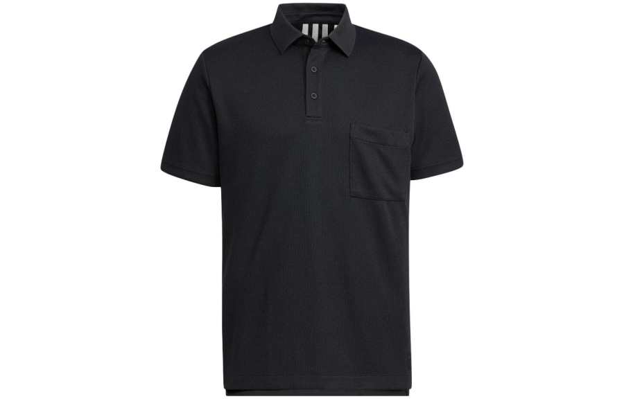 Adidas Adidas Polo Shirts Men's Black Polo Collar Moderate Straight Fit