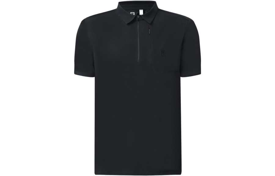 FILA Polo Shirts Men's Black Polo Collar Moderate Straight Fit