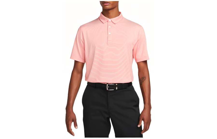 Nike Nike Polo Shirts Men's Pink Polo Collar Moderate Straight Fit
