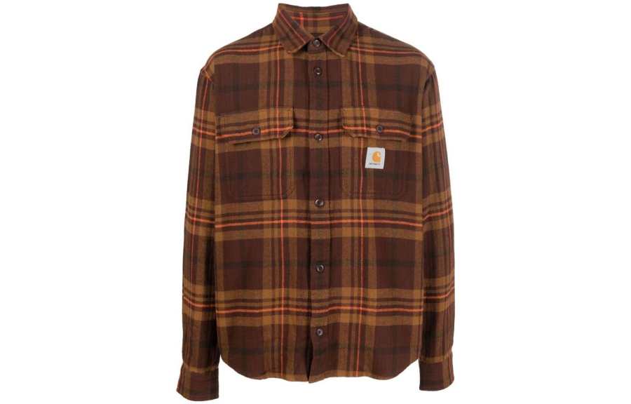 Carhartt WIP Shirts Men's Umber Lapel Moderate Other