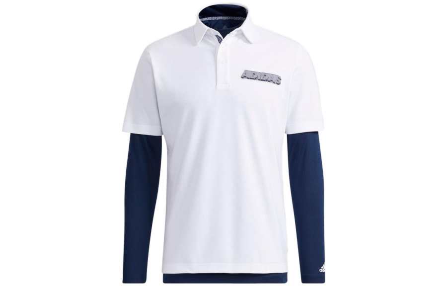 Adidas Adidas Polo Shirts Men's White/Collegiate Marine Blue Polo Collar Moderate Straight Fit