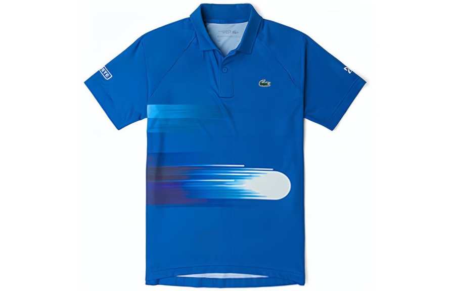 LACOSTE Polo Shirts Men's Blue Polo Collar Moderate Straight Fit