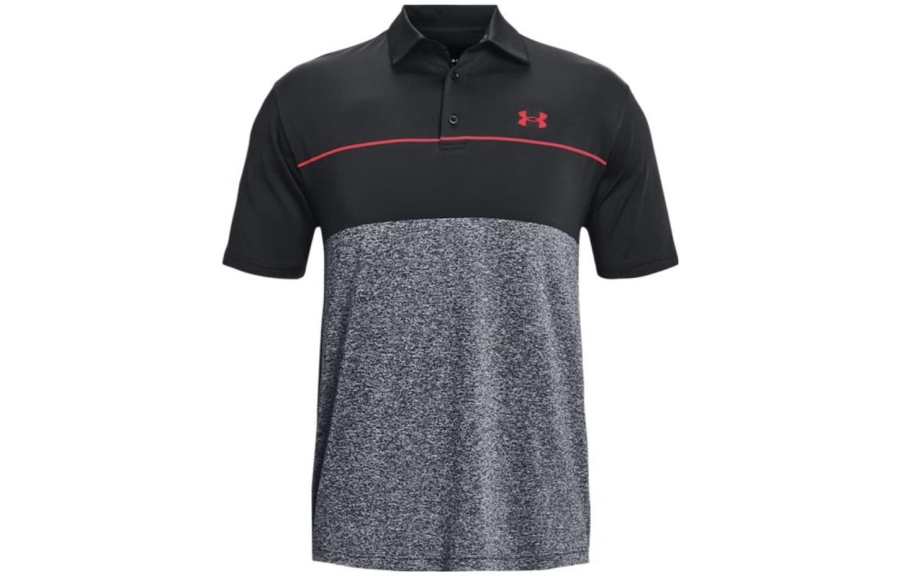 Under Armour Polo Shirts Men's Black Polo Collar Moderate Straight Fit