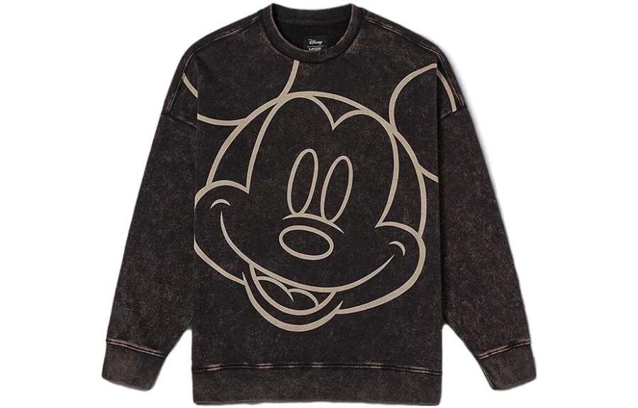 Vans Vans X Disney Sweatshirts Unisex Black Crew Neck Moderate Regular