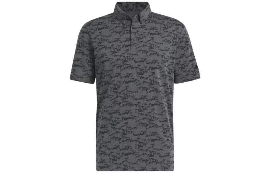 Adidas Adidas Polo Shirts Men's Black Polo Collar Moderate Straight Fit