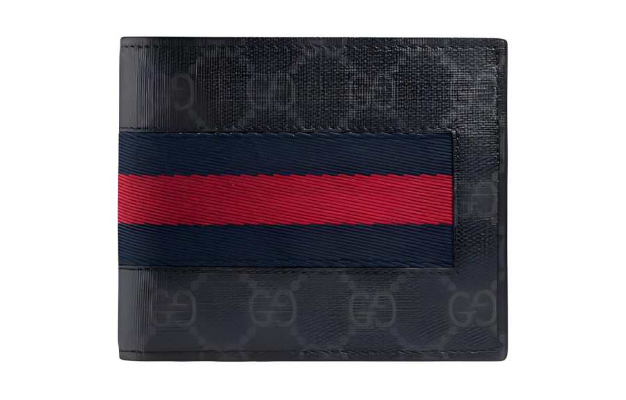 GUCCI GUCCI Canvas With Leather Wallet Men's Black